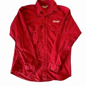 Vtg 80s Five Brother Chamois Shirt Pursuit Herbicide Promo Made in USA Mens L 16